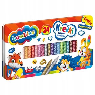 Bambino Wax Crayons 24 Colors + Temperature Metal 9590