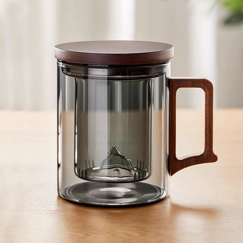 Large Capacity Glass Tea Cup Tea-Water Separation Household Personal Men's Special Tea Brewing Cup Office Water Cup