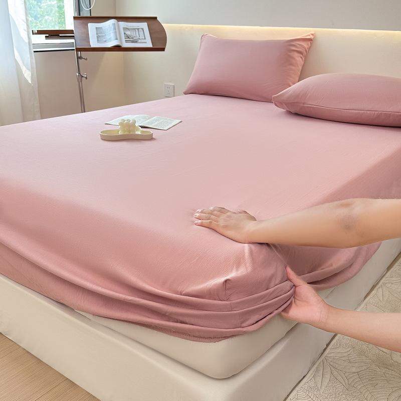 Простыня с эластичным мытым хлопковым голубым цветочным принтом — фото 14