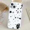 B-Black Cat Phone Case For Iphone17 16 15 11 13 14 Pro Max 7 8 Plus X Xr Xs Max Se2020 12mini Transparent Cov
