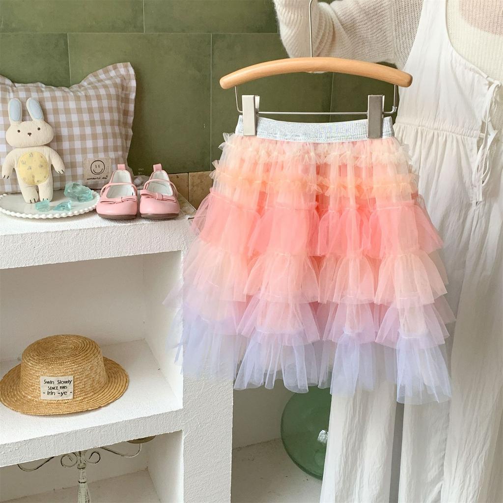 Children's Fashionable And Comfortable Cake Skirt With Elastic Waist Half Skirt
