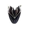 Inden-ya Inden Coin Purse 340 Parent-Child Gamaguchi Coin Case 1501 Red Deer Leather X Black Lacquer Grape Pattern 8.5cm (H) X 14.5cm (W) X 3.5cm (D)