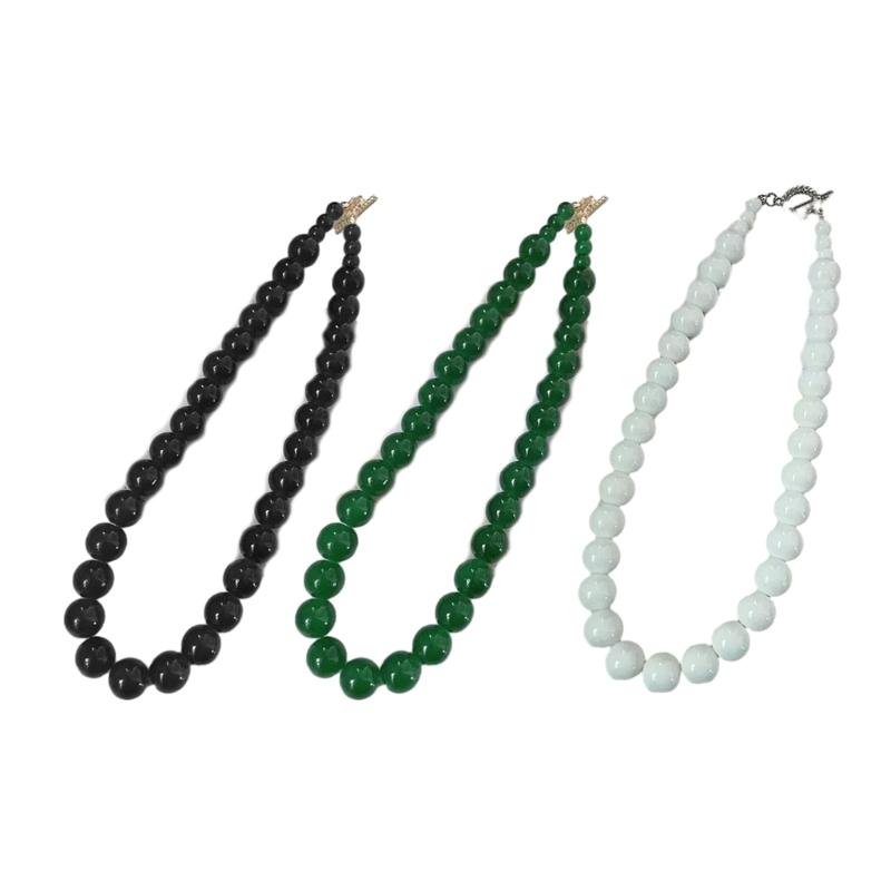 Y2k Colorful Round Bead Necklaces for Women OT Buckle Exaggerated Jewelry Gift Girls Vintage Punk Style Chokers Necklace