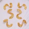 Qiong Yao 18K Gold-Plated Hammered S-Shaped Geometric Ear Studs: INS Style Copper Earrings