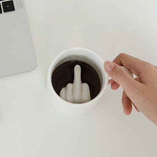 Leck mich Mittelfinger Tasse Neuheit Mittelfinger Keramik Kaffeebecher 300ml Lustige Tasse Geburtstag Scherzgeschenk für Freunde Familie