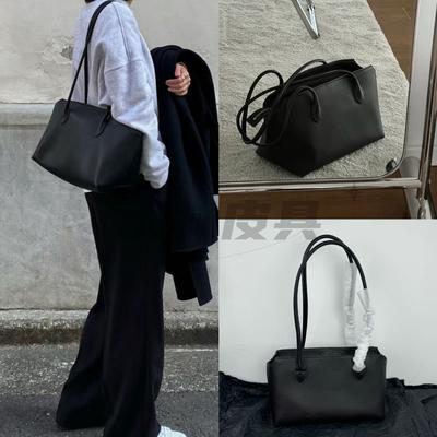 Niche Bags, Leather Bags, Minimalist Single-shoulder Bags, High-end Commuting Tote Bags, Large-capacity Handbags