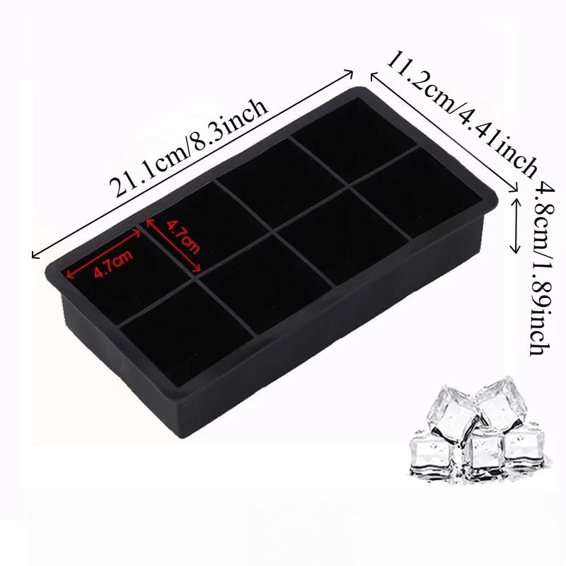 4/8/15 Grids Large Silicone Ice Cube Tray Ice Mold For Whiskey Bourbon Cocktails Home Party Diy Ice Maker Mold Kitchen Tools