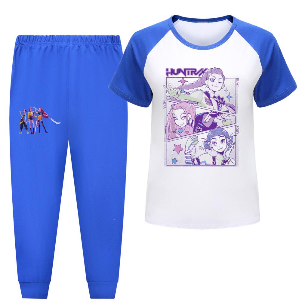 Children's Summer Sports T-shirt And Pants Two-piece Sportswear Set Short-sleeved Printed Clothing Suit