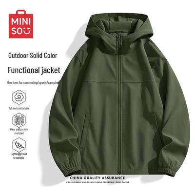 Herren Outdoor Kapuzen Windbreaker Jacke
