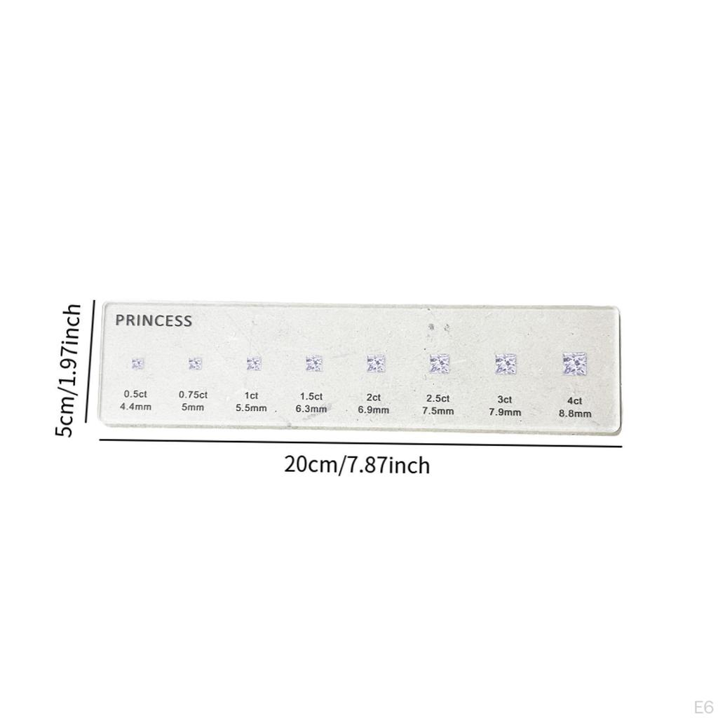 Diamond Sizer Shape Guide Lightweight Practical Ruler Size and Weight Compare Tool for Earring Shoes