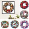 Kit de Pintura de Diamante 5D DIY com Broca de Forma Especial Wreath de Natal 30x30cm