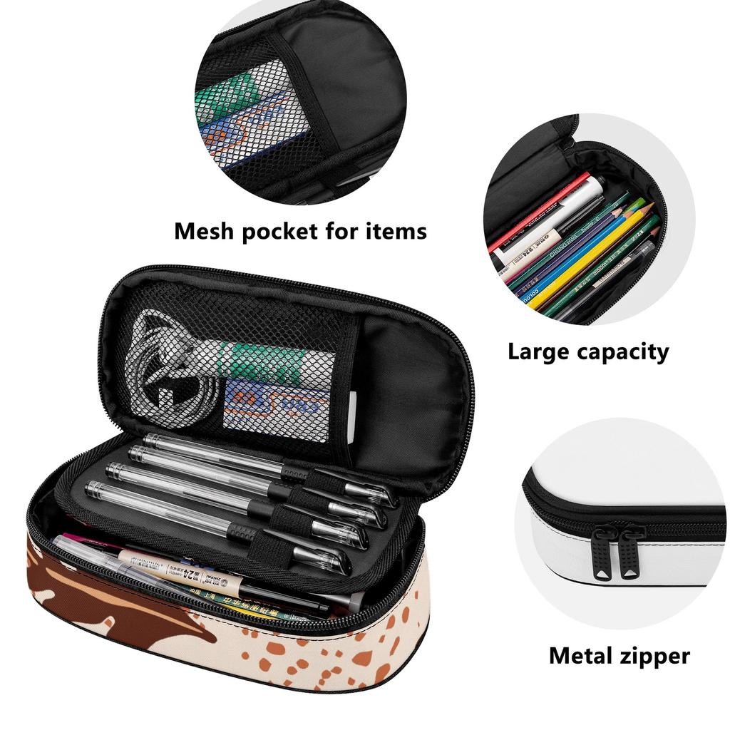 Pen Case Secure Zipper Roomy Interior Durable 300D Polyester with Main Compartment Mesh Pocket and Pen Slots for Classroom Use
