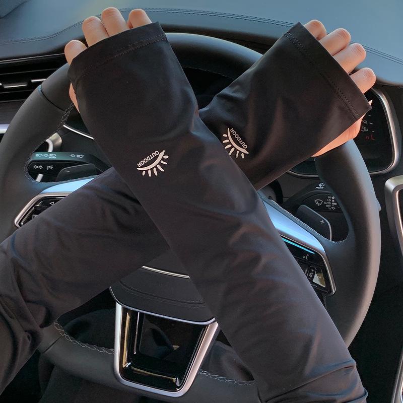 

Unisex UPF50+ Anti-UV Ice Nylon Cycling Sleeves: Breathable, Elastic Sun Protection for Summer One Size