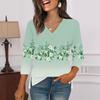 3/4 Sleeve Shirts For Women  Print Graphic Tees Blouses Casual Plus Size Basic Tops Pullover