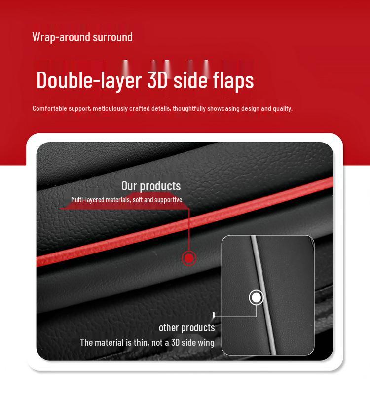 Universal Leather Car Seat Cushion for 5-Seaters - All-Season Fit