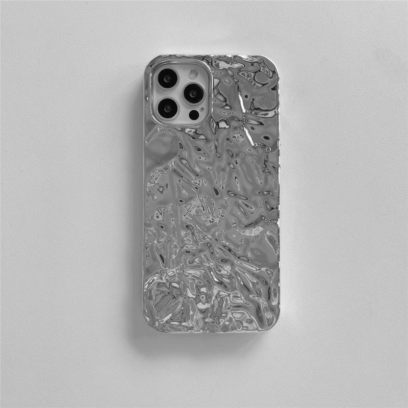 Foil Texture Phone Case IPhone 14 Pro Max 13 Series Shockproof Silicone Back Cover With Electroplating Finish