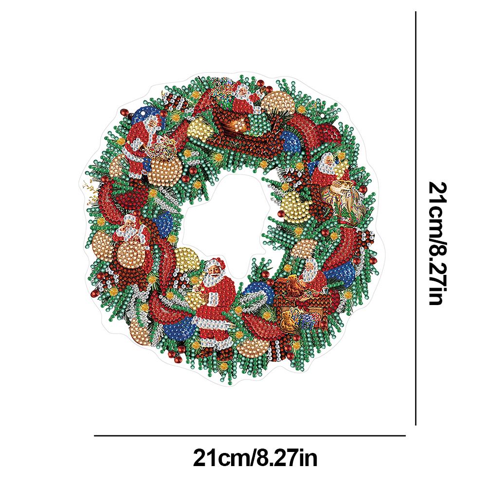 Алмазная мозаика особой формы Настенный декор Венок Акриловая Рождественская Алмазная живопись Гирлянда Кристальная живопись Декор венка