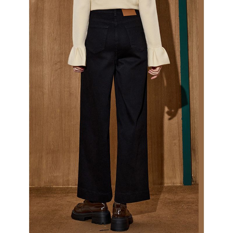 Coolhut Classic Versatile High-Waisted Wide-Leg Mid-Rise Loose Slimming Casual Cropped Autumn Women's Jeans