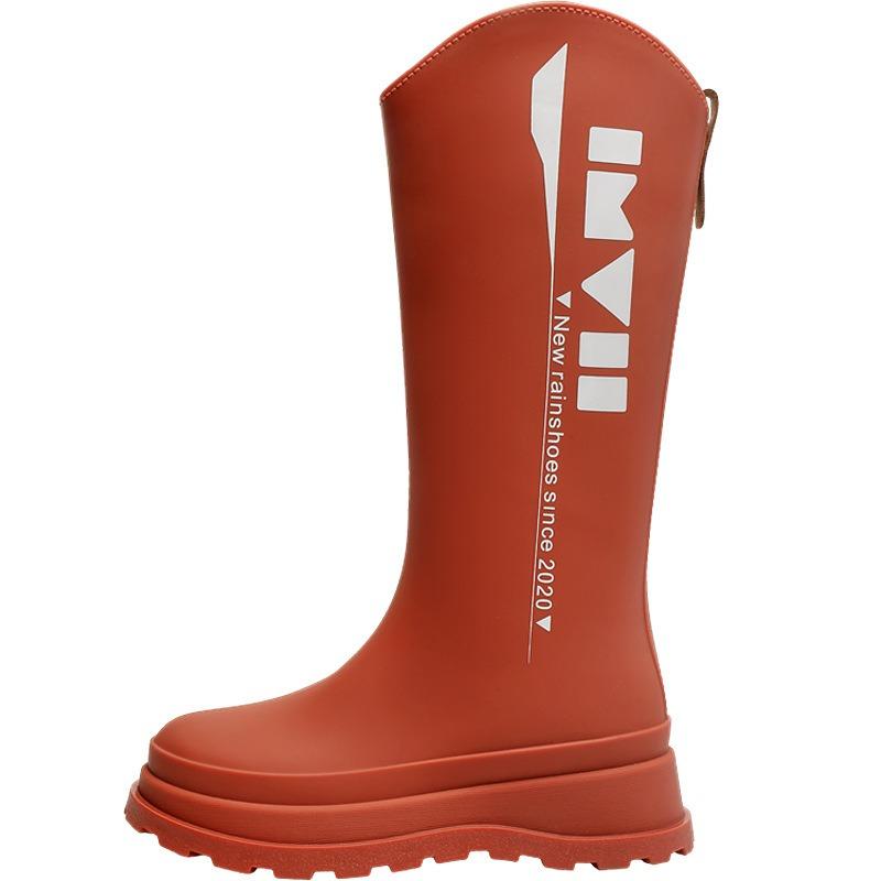 New rain shoes high tube women's rain boots outdoor waterproof shoes rubber shoes velvet warm thickened non-slip water boots