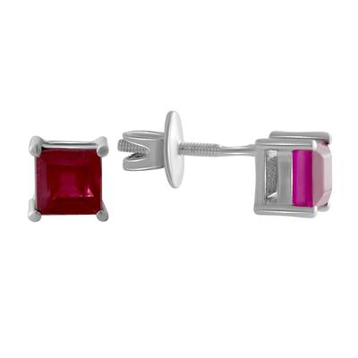 Silver Earrings with Natural Ruby 1.79ct (2064640)