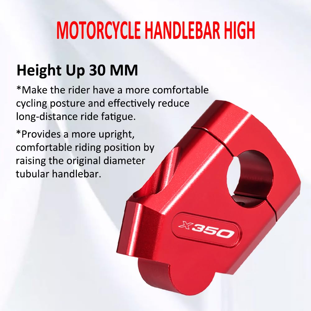 MAORANG FOR X350 2023 Motorcycle Handlebar Riser Motocross Reinforced Clamp Mount Pit Bike Bike x350 Accessories (22M, Black)