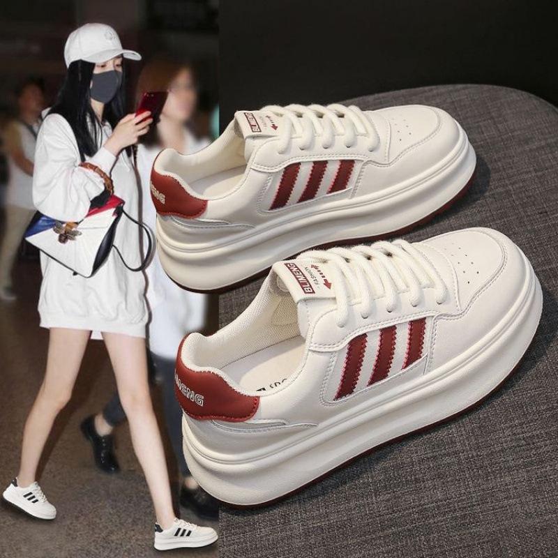 

Модные и универсальные новые маленькие белые туфли, дышащие, иностранные, повседневные, белые, иностранного стиля, одноклассники, супер мягкие, подходящие по цвету, co 40 красный