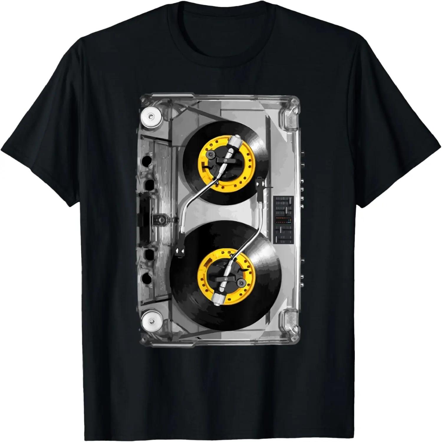 

Hip Hop Rap Mixtape Cassette DJ Retro 90s DJ Vinyl Player T-Shirt XL чорний