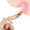 Transparant Crystal Cock Female Masturbation Golden Glass Dildo Vagina Massage Fake Penis Butt Anal Plug Sex Toys for Women