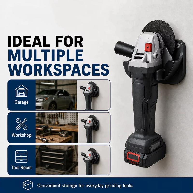 Angle Grinder Wall Mounted Storage Rack Rust-resistant Metal Tool Holder for Garage Shed Workspace Organization