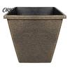 Balcony Garden Plant Holders Square Resin Planter, 10 Inch Large Pot with Drainage Hole, Modern Decorative Flower Pots Saucer for Indoor Outdoor