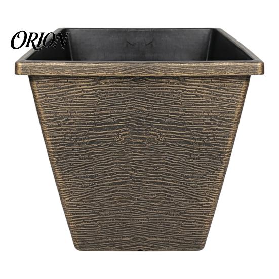 Balcony Garden Plant Holders Square Resin Planter, 10 Inch Large Pot with Drainage Hole, Modern Decorative Flower Pots Saucer for Indoor Outdoor
