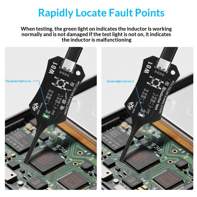 Oss Inductor Detector Tool Motherboard Coil Tester For Phone Motherboard Repair Electromagnetic Induction Quick Fault Check