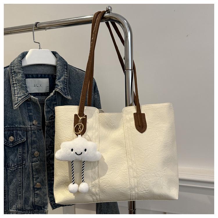 Korean Casual Large Capacity Women's Tote Bag - 2024 Trendy Simple Handbag for Versatile Commutes