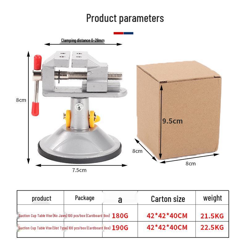 Compact Aluminum Alloy Multi-Function Suction Cup Table Vise