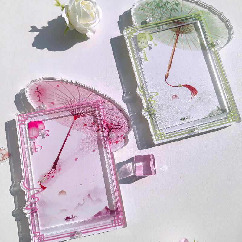 Retro Umbrella Acrylic Photo Frame Colorful Card Holder 3 Inch Anime Photocard Display Chinese Style Card Binder Wholesales 2025