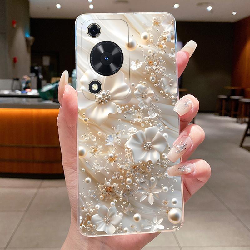 For Huawei Nova Y63 Case NovaY63 Y 63 Phone Cover Clear Silicone Fashion Flower TPU Soft Cases for Huawei Nova Y72s Back Shells