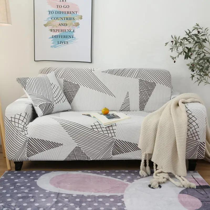 Geometry Elastic Stretch Sofa Cover Slipcovers All-Inclusive Couch Cover For Different Shape Sofa Chair L-Style Need 2Sofa Cover