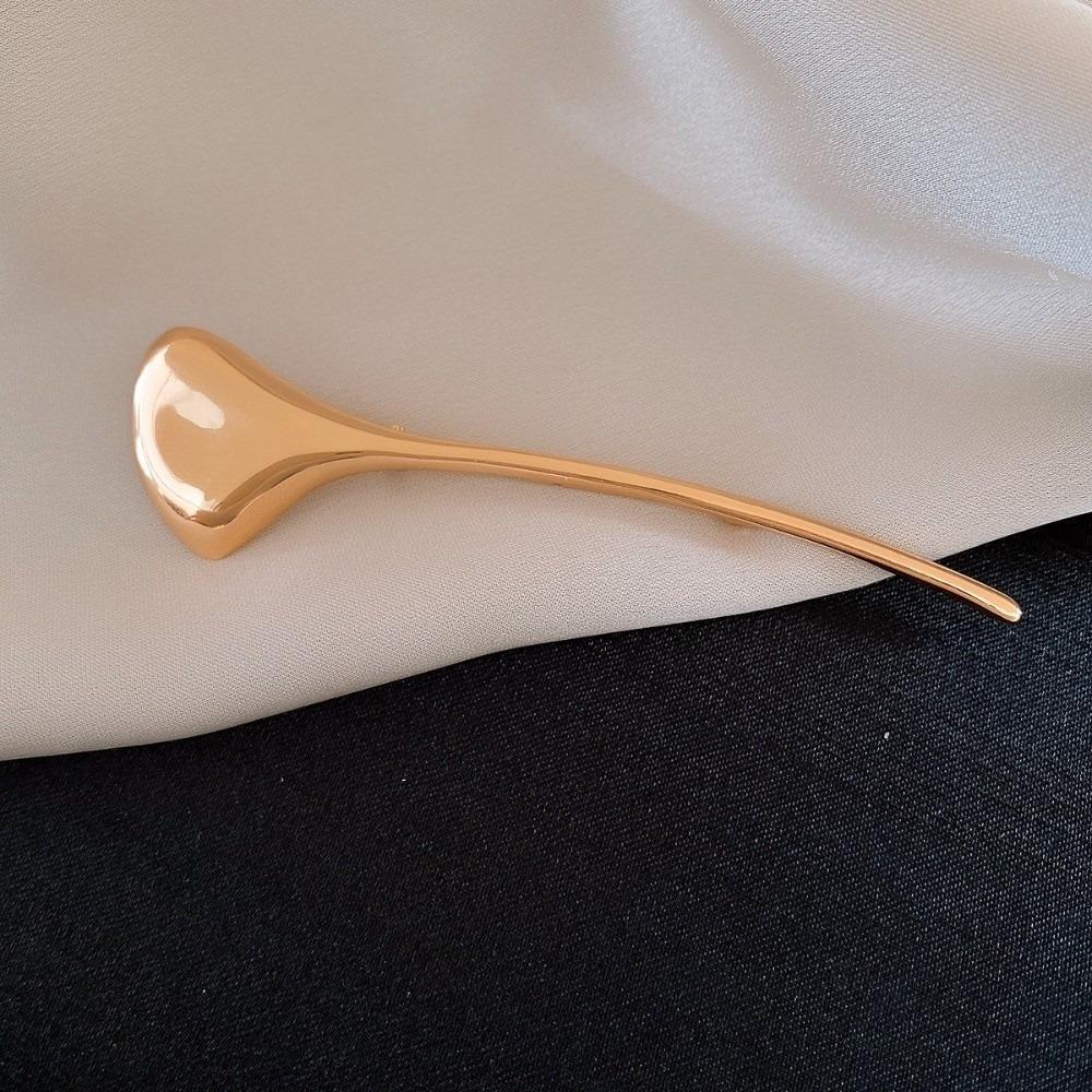 Corsage Ornament Long Leaf Pin French Style Metal Glossy Brooch  Western-style Clothes