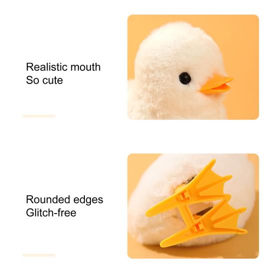 Wind Up Plush Toy High Imitation Decorative Soft Texture Clockwork Jumping Walking Chick Duck Toy for Festival