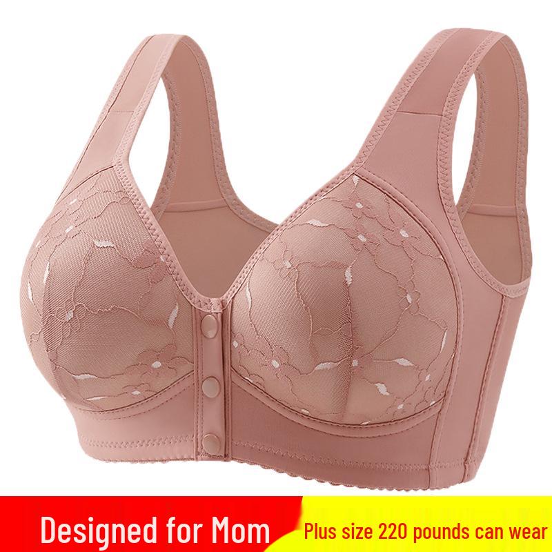 Women's Plus Size Front Buckle Wire-Free Shaping Bra with Wide Straps