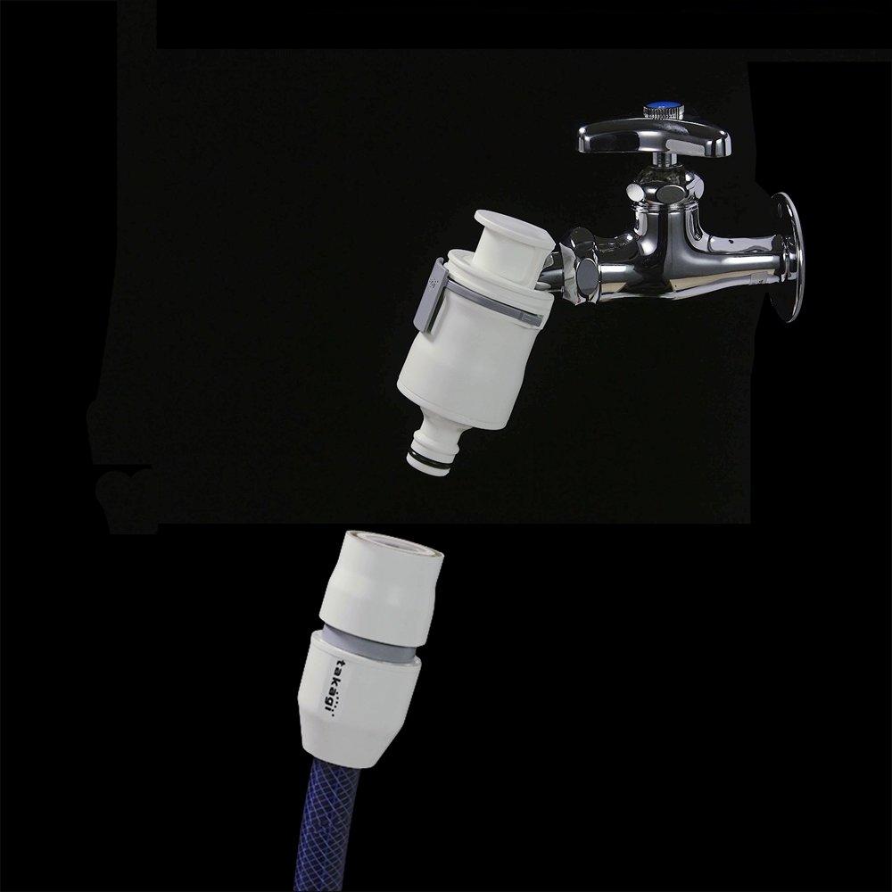 [Amazon.co.jp Exclusive] Takagi Easy-Connect Faucet Nipple Connector Set for Standard Hose, No Screws Required, Monotone Color, QB3003SK