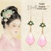 925 Sterling Silver Chinese Velvet Flower Filigree Stud Earrings for Girls - Qipao Hanfu Ear Hooks