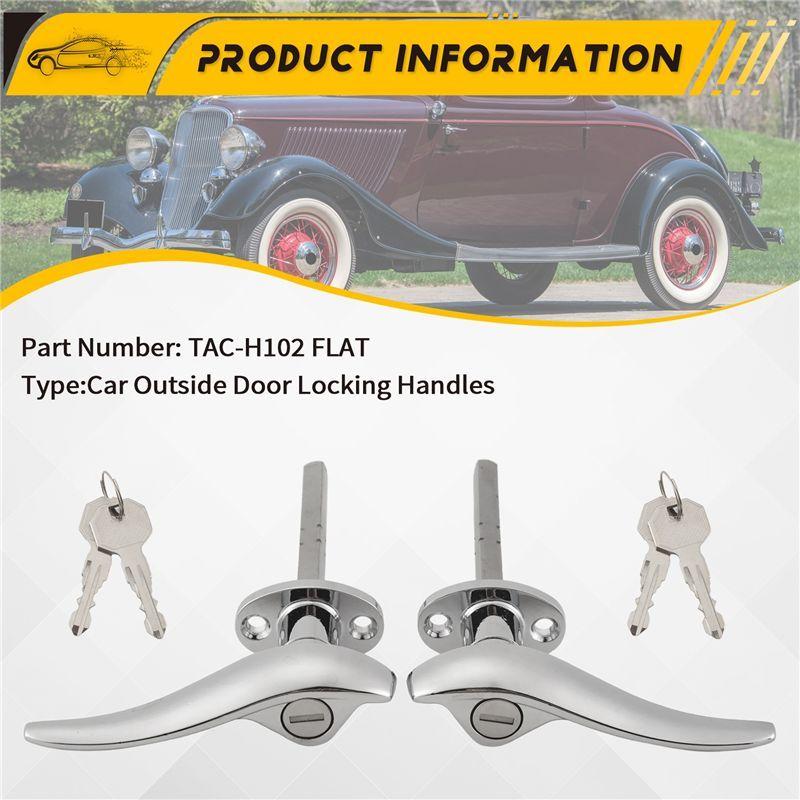 Durable-2Pcs Car Door Outside Locking Handles MATCHING LOCKS For Ford 1932 3-Window Coupe For Ford 1933 1934 Passenger Car