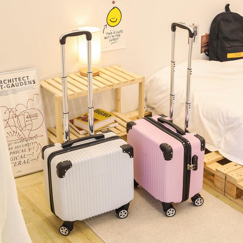 18-Inch Silent Spinner Carry-On Suitcase with Telescopic Handle and Password Lock