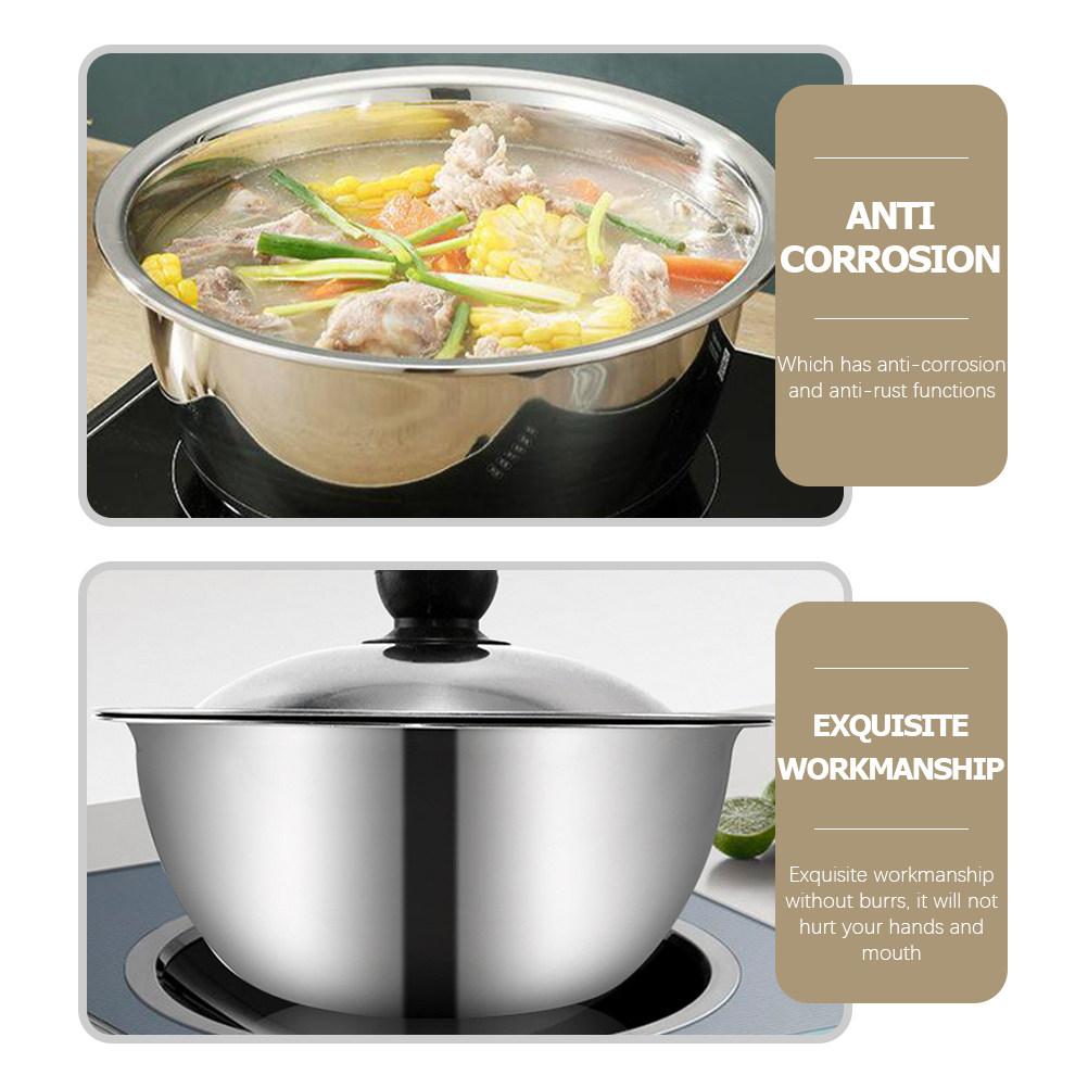 Stainless Steel Mixing Bowl Deep Design for Egg Beating Dough Kneading Salad Mixing Soup Cooking Baking Storage Multi-Function