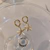 2024 New Elegant White Flower Cluster Pearl Ball Pendant Hoop Earrings Women's Fashion Zircon Party Luxury Accessories Girls