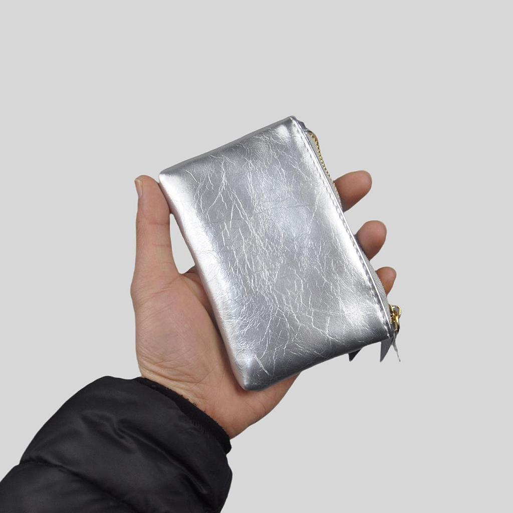 Women's Small Faux Leather Wallet - Crackle Pattern, Card & Key Holder Coin Purse