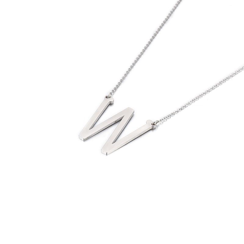 Kalen Clavicle Necklace: 26 English Letter Titanium Steel Necklace for Women - Simple and Elegant Design