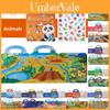 Childrens Paper Sticker Book With Marine And Dinosaur Scenes For Toddler Learning And Play