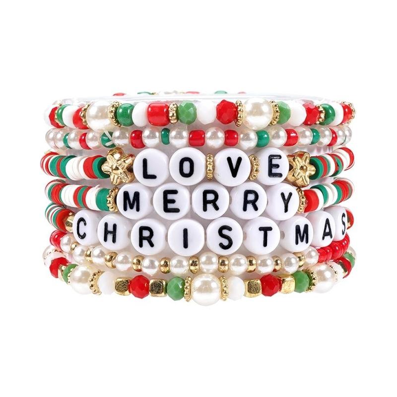JYL TS Bracelet Christmas Stackable  Festive Elements Invites Holiday Blessings